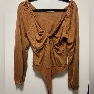 Brown Knot Bodysuit